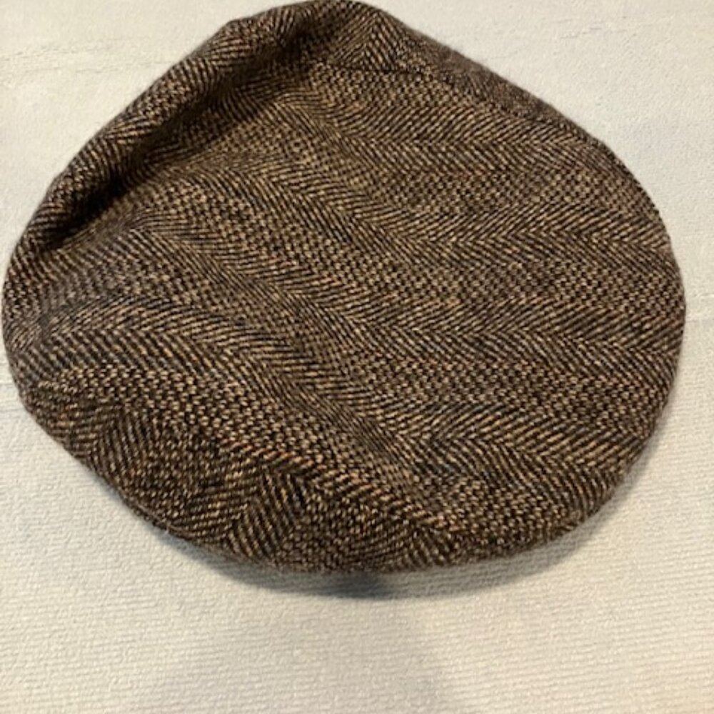 Vintage Adams Row made in USA 100% wool tweed newsboy cap
